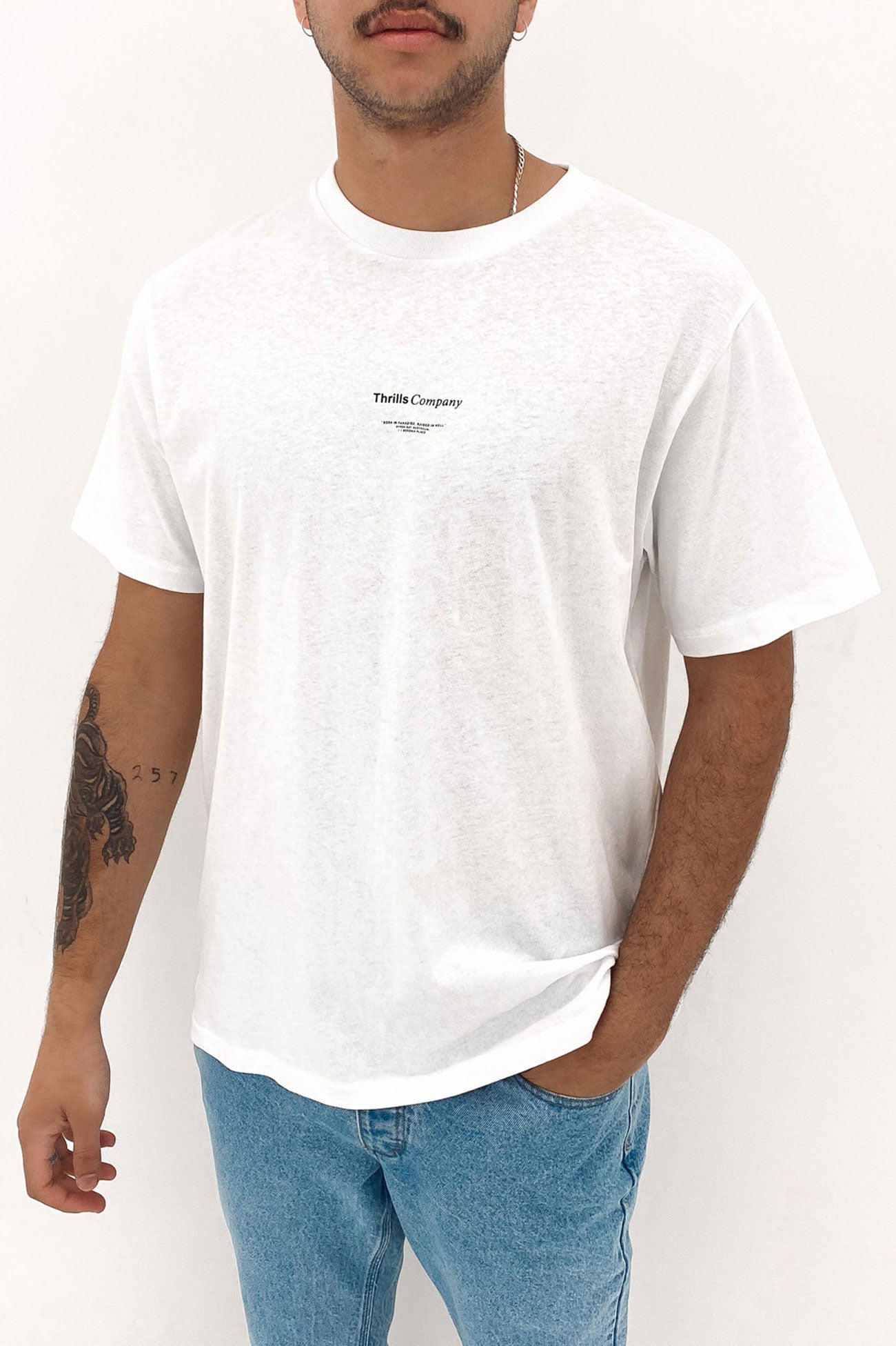 Higher Livin Merch Fit Tee White