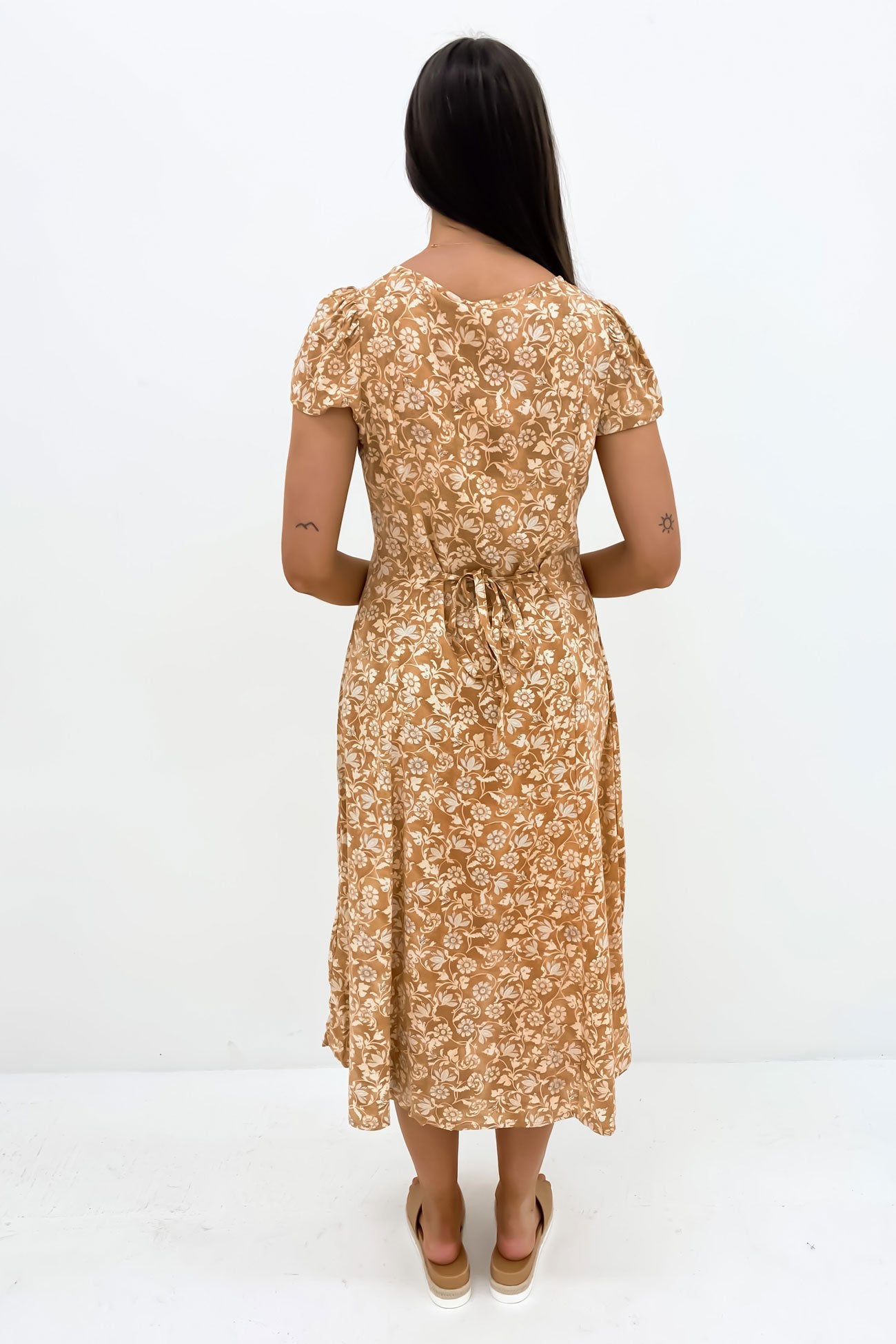 Highland Cap Sleeve Midi Dress Oak