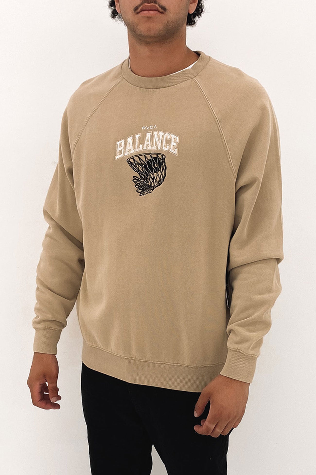 Hoops Raglan Crew Khaki