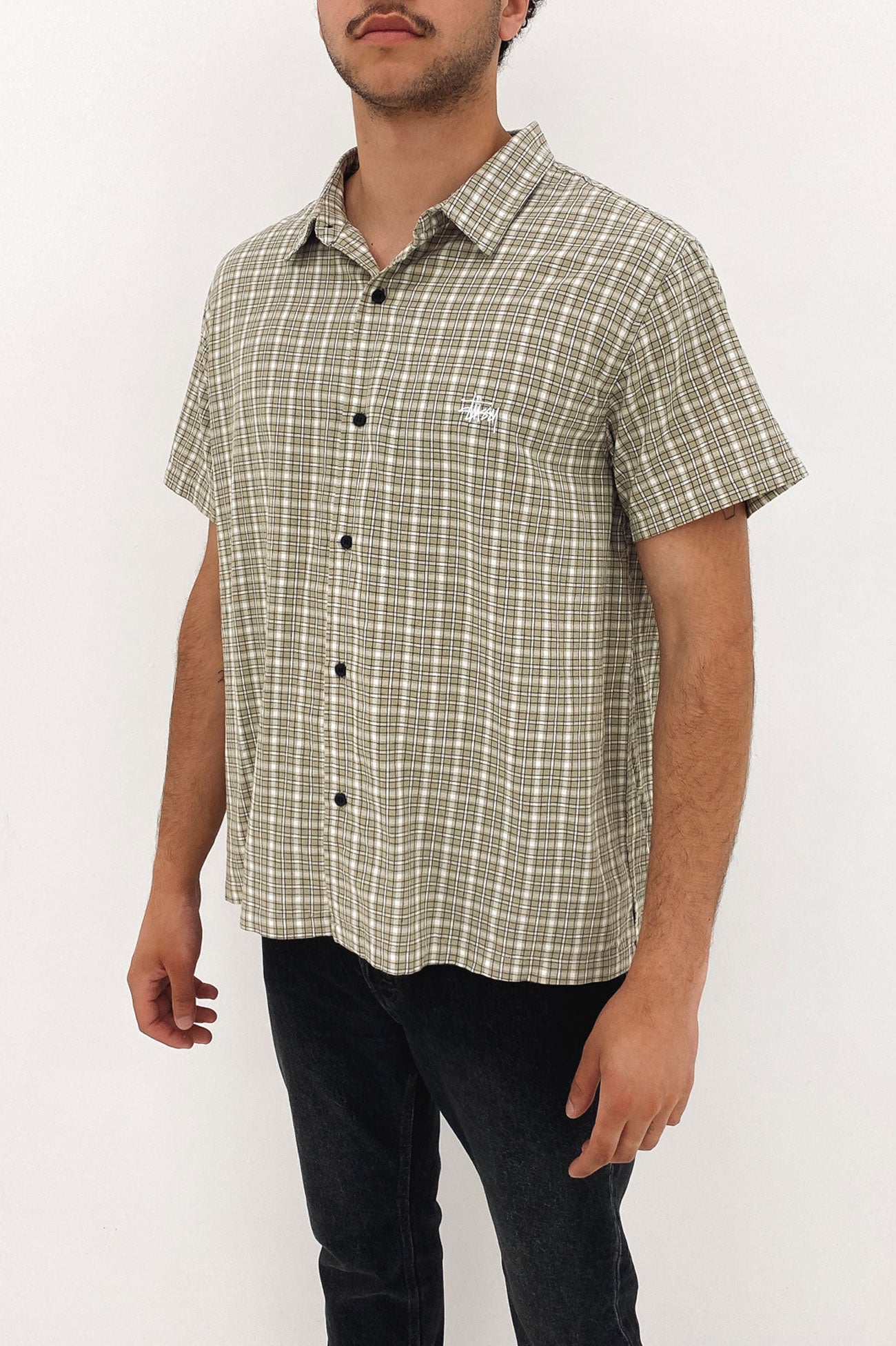 Hudson Check Short Sleeve Shirt Green