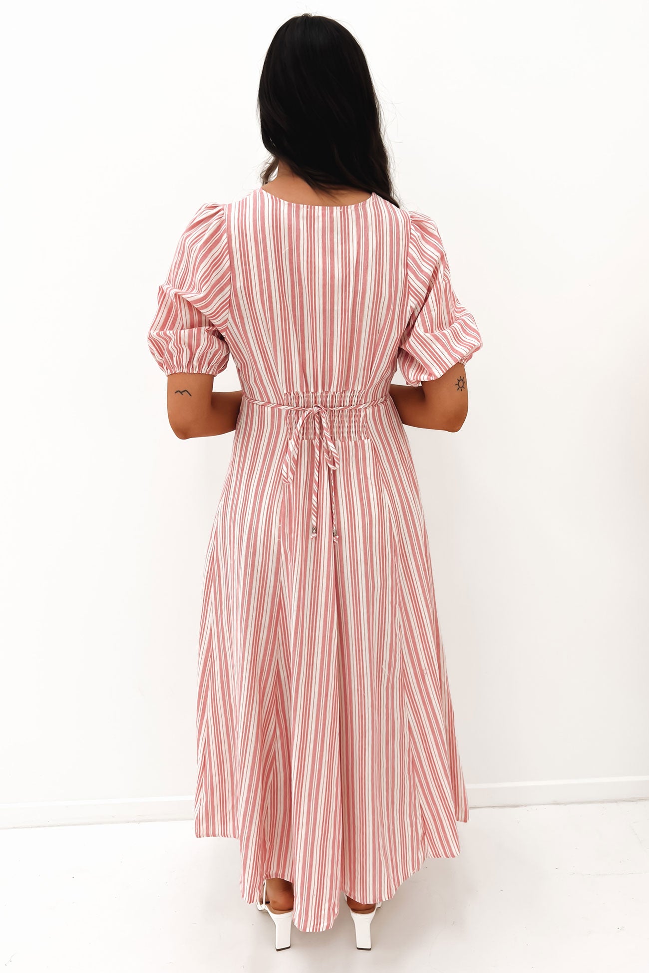 Hudson Midi Dress Pink Stripe