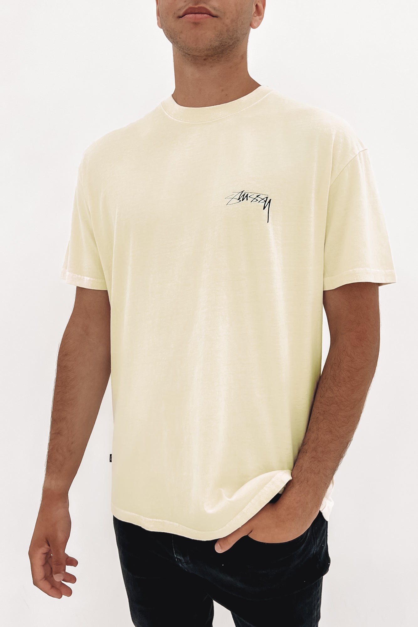 Shadow Script Short Sleeve Tee Pigment Cream