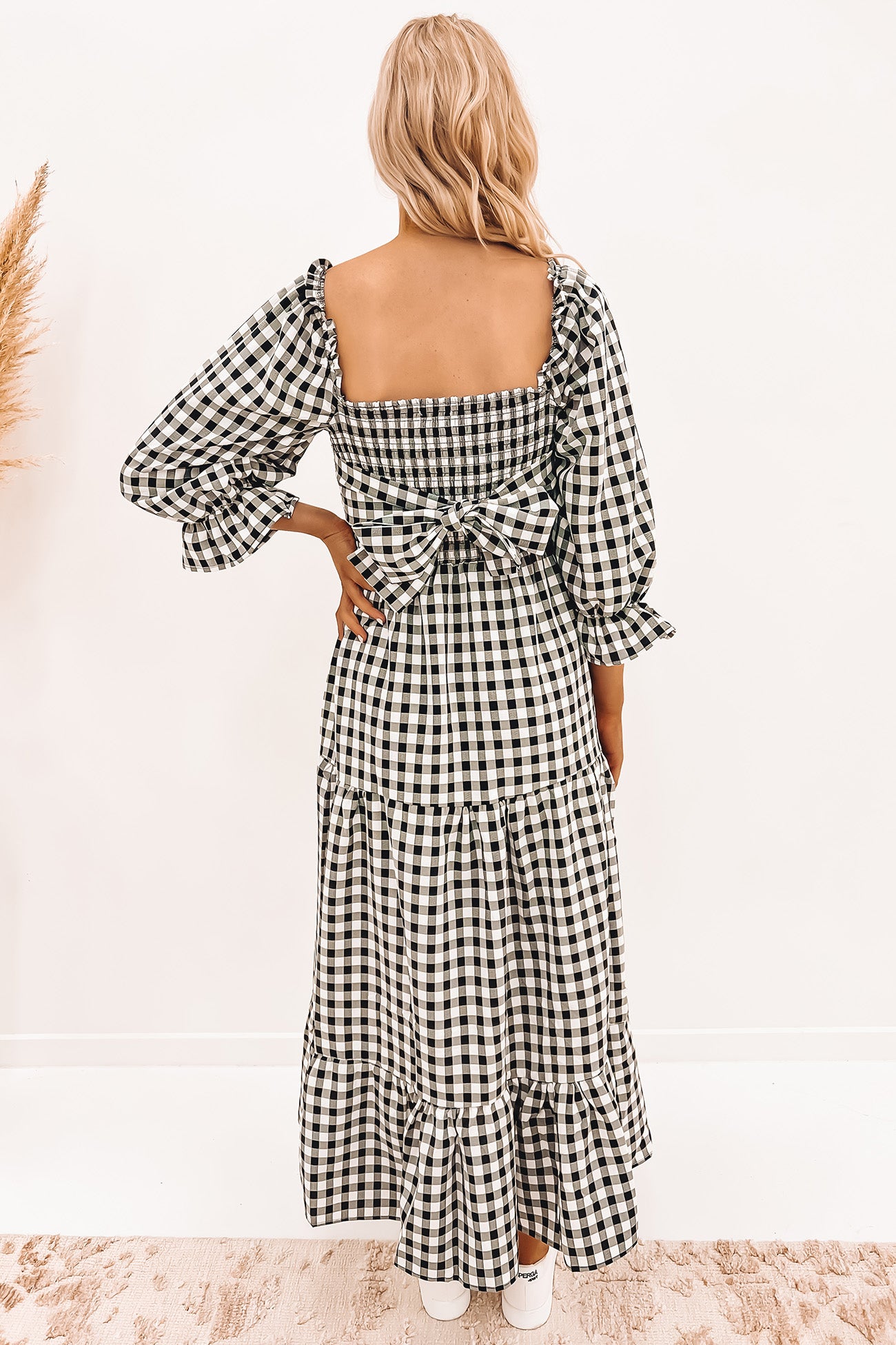 Zabana Maxi Dress Black Gingham