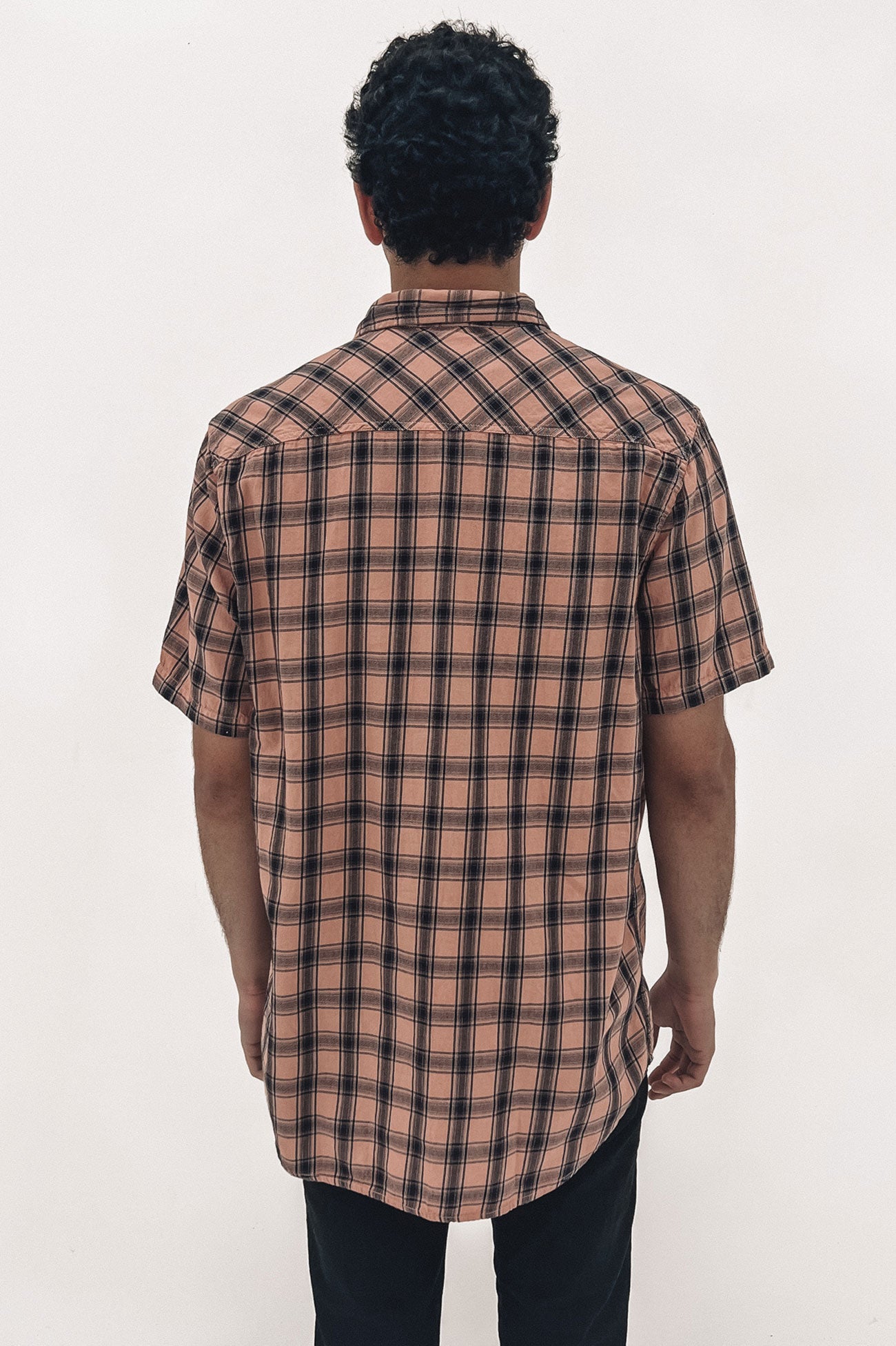 Essential Check Short Sleeve Shirt Terracotta