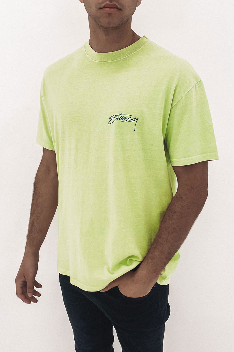 stussy lime green t shirt