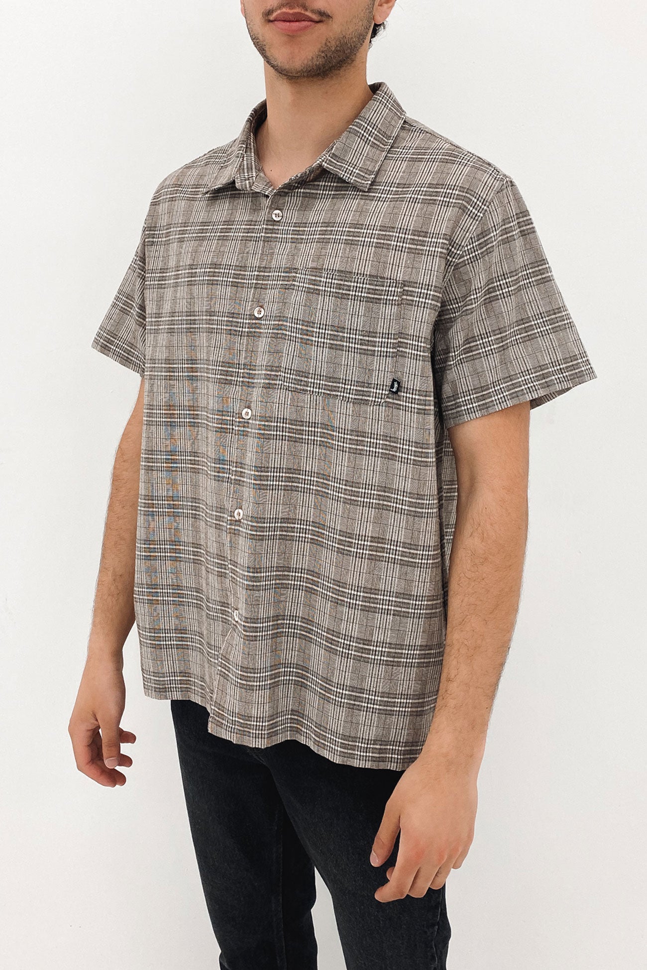 Ollie Check Short Sleeve Shirt Brown