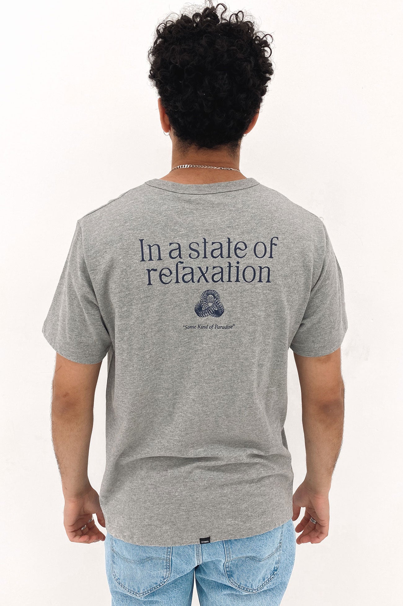 In A State Of Relaxation Merch Fit Tee Grey Marle