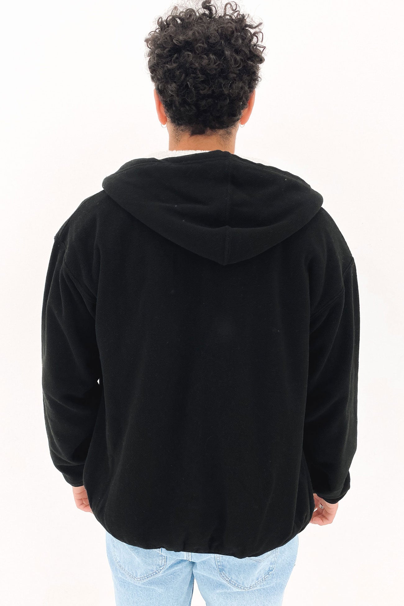 In Line Sherpa Zip Thru Polar Fleece Black