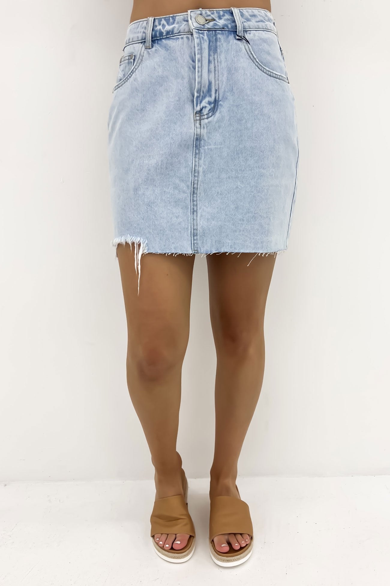 Inaya Denim Mini Skirt Light Blue