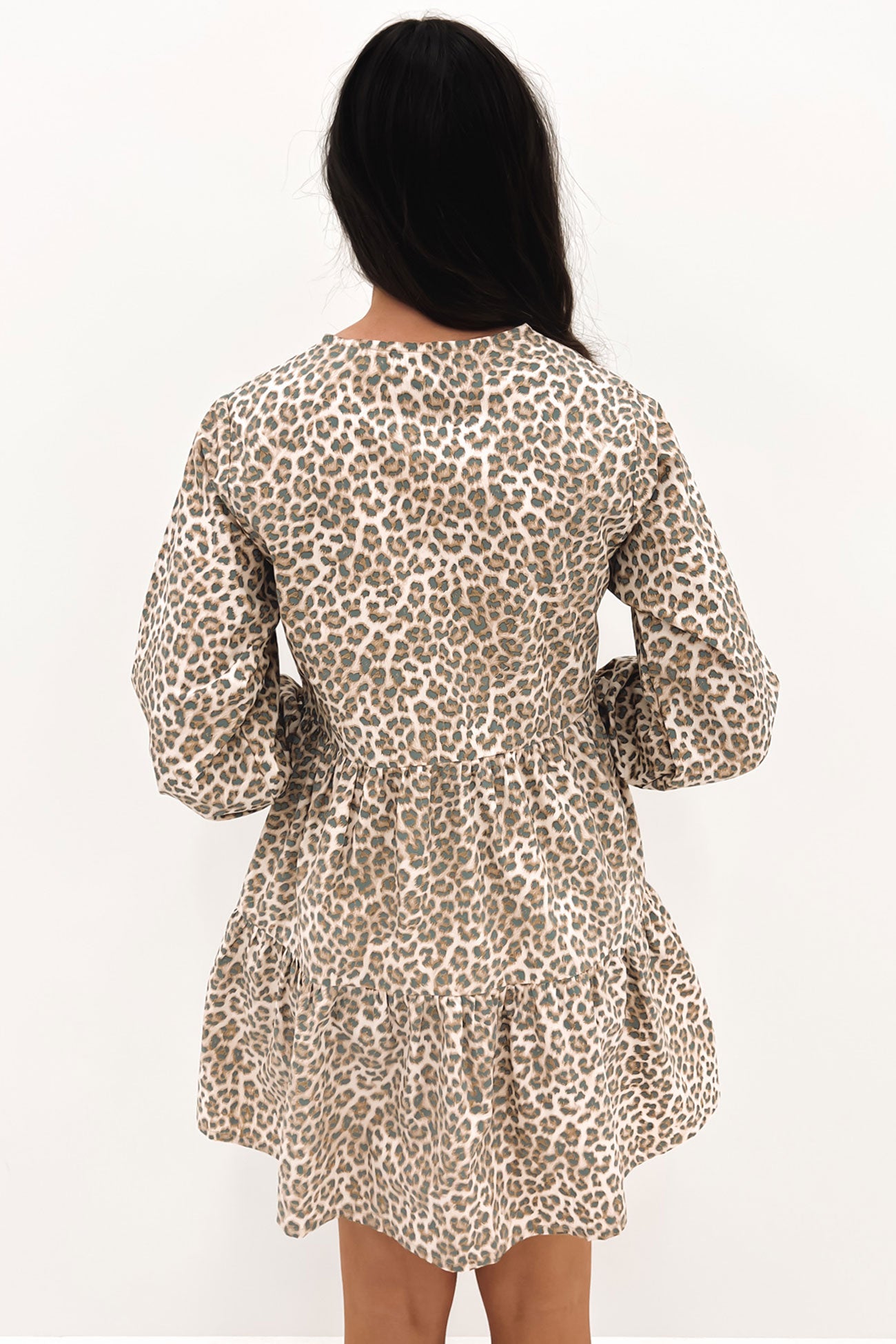 Indianna Mini Dress Mocha Leopard