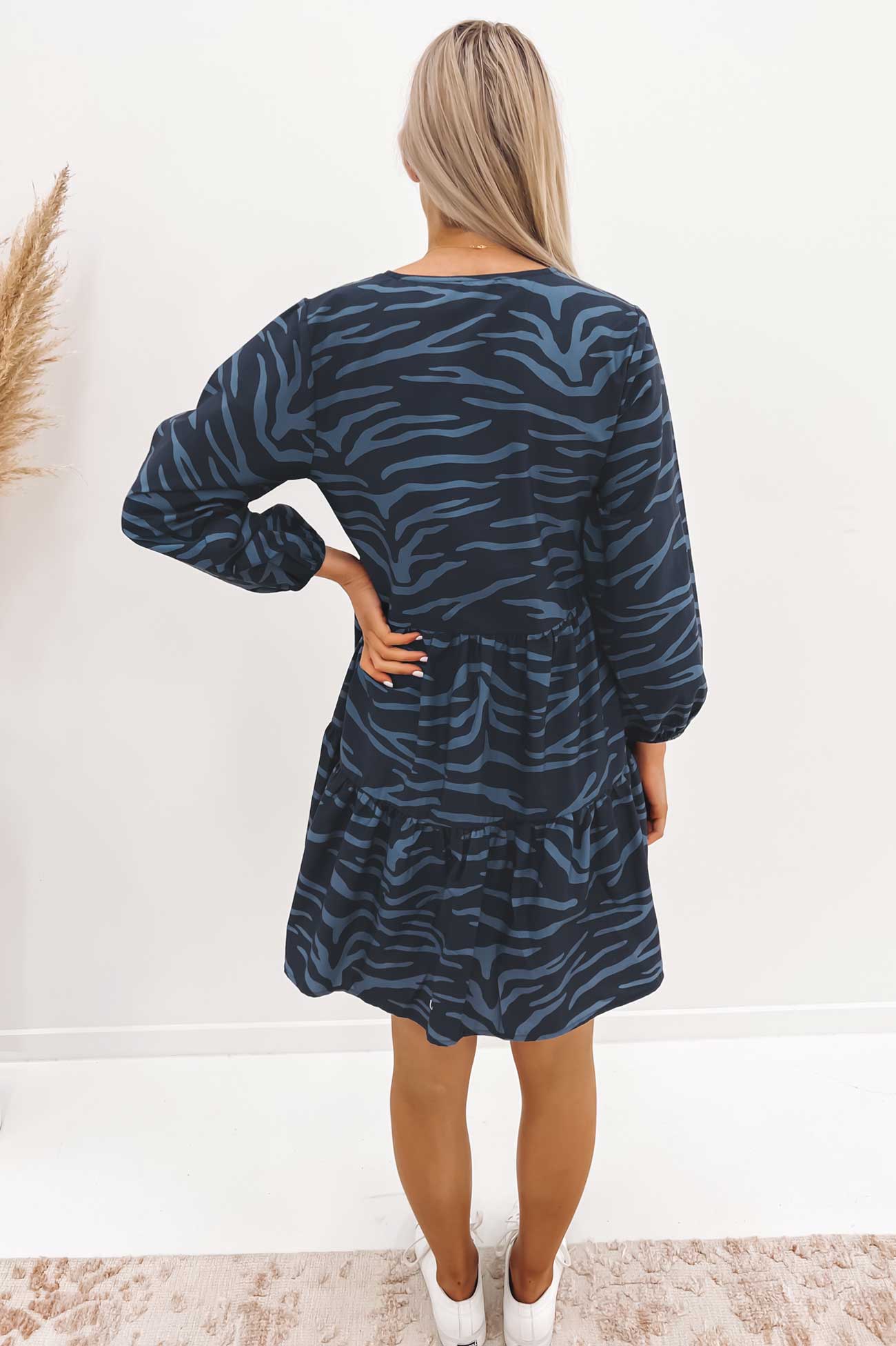 Indianna Mini Dress Navy Zebra