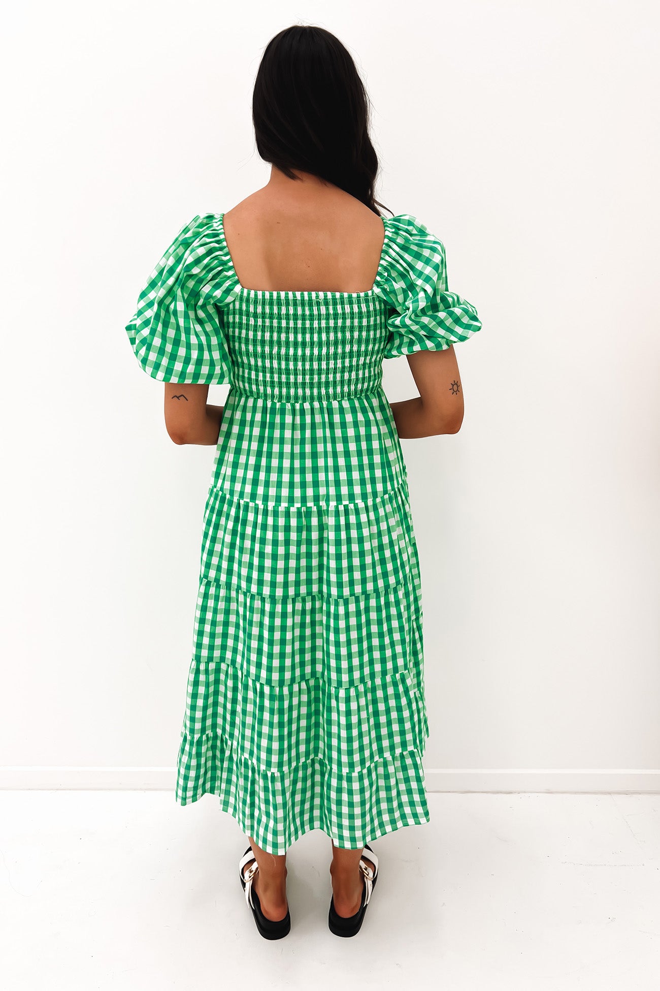 Indy Midi Dress Green Check