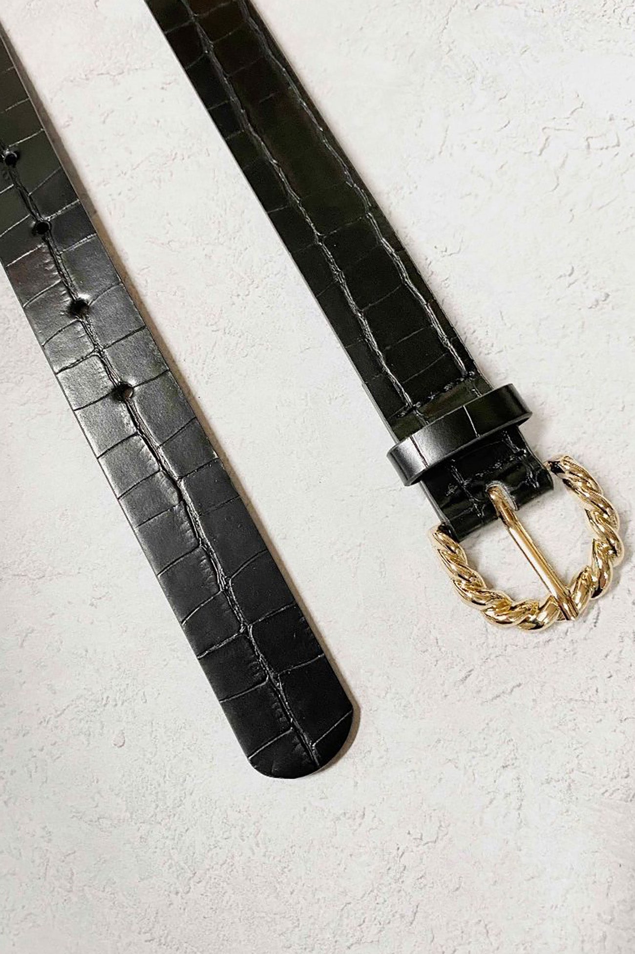 Isa Croc Belt Black