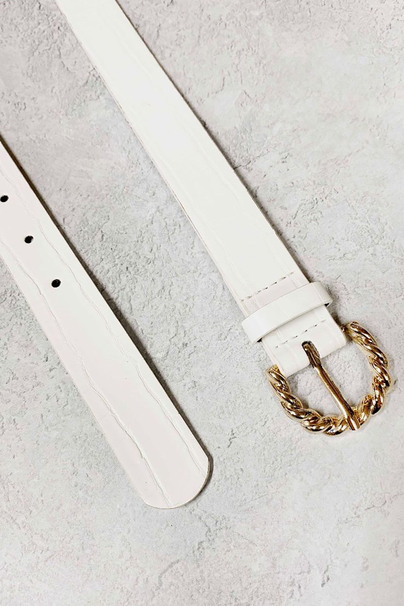 Isa Croc Belt White