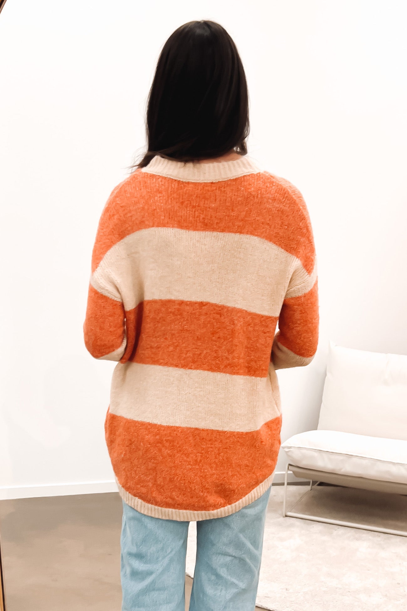 Isaac Knit Jumper Orange Beige