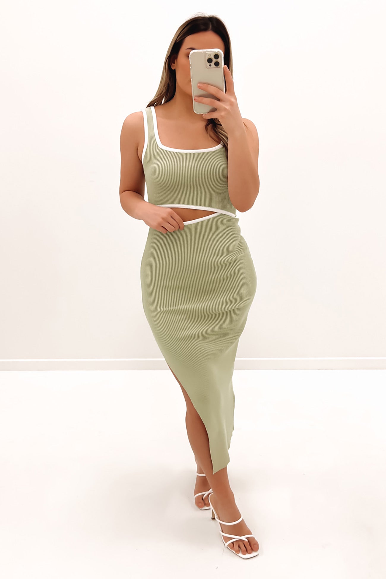 Isabella Midi Dress Avocado