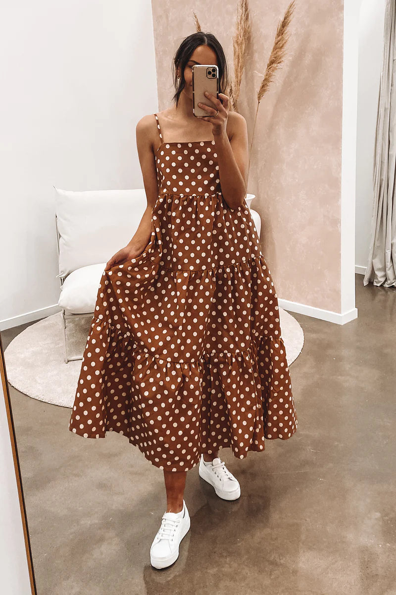 Warehouse spot clearance tiered maxi dress