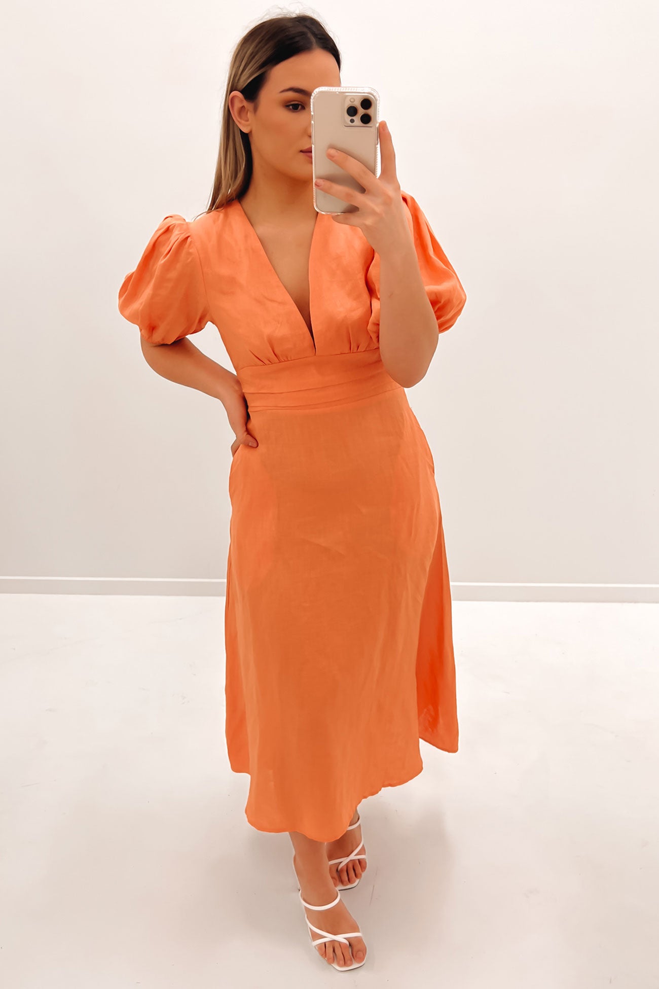 Isabelle Midi Dress Orange