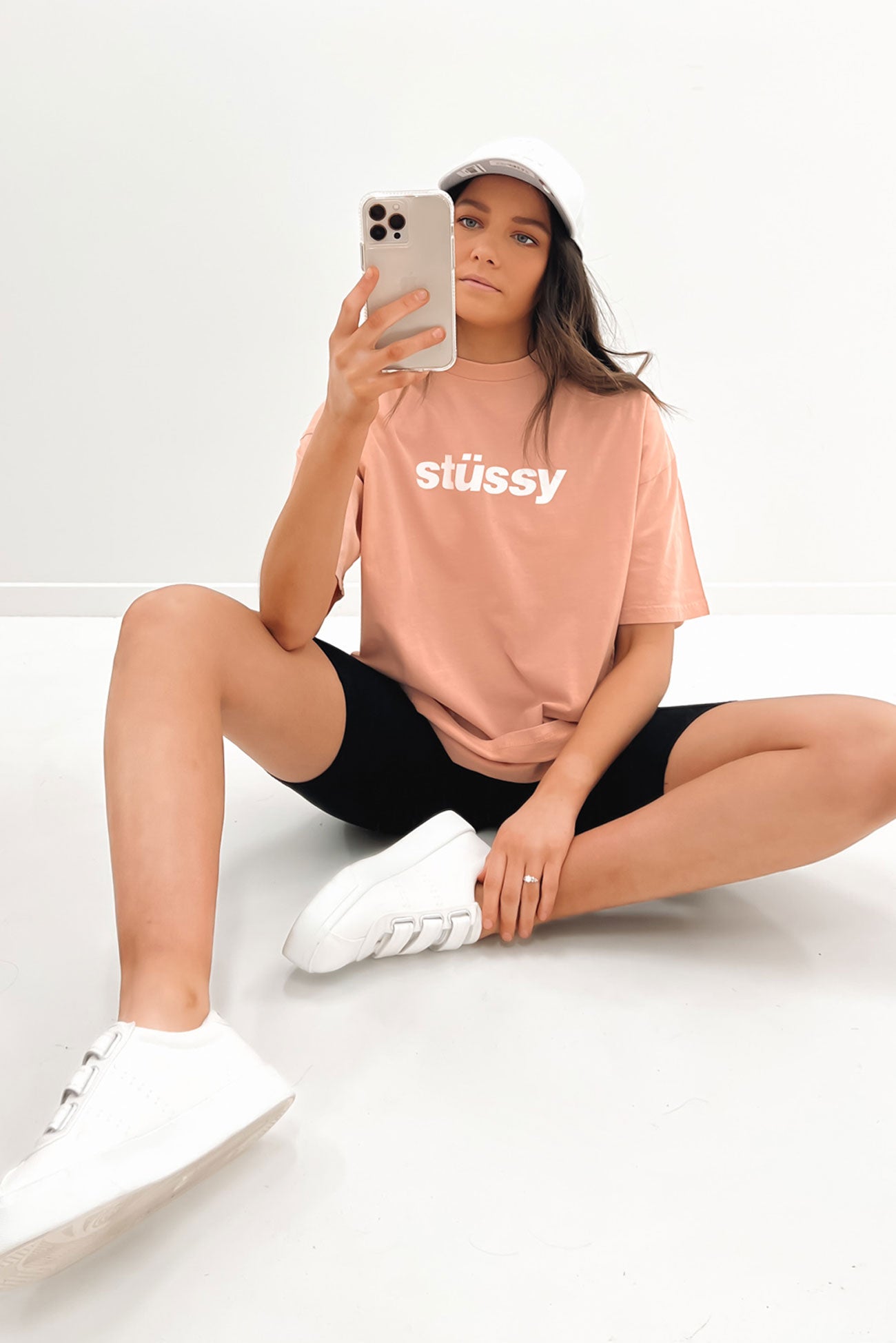 Italic Relaxed Tee Peach