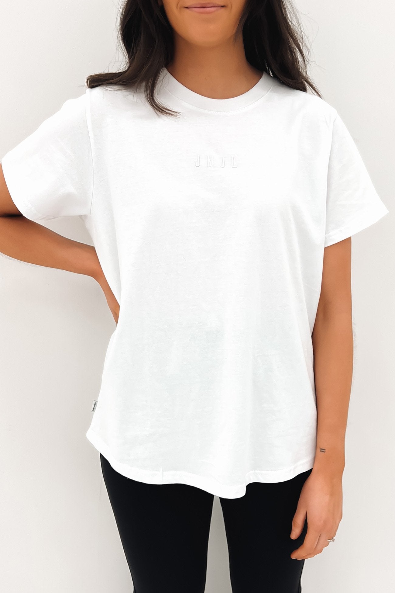 JNJL Embroidered Logo Tee White