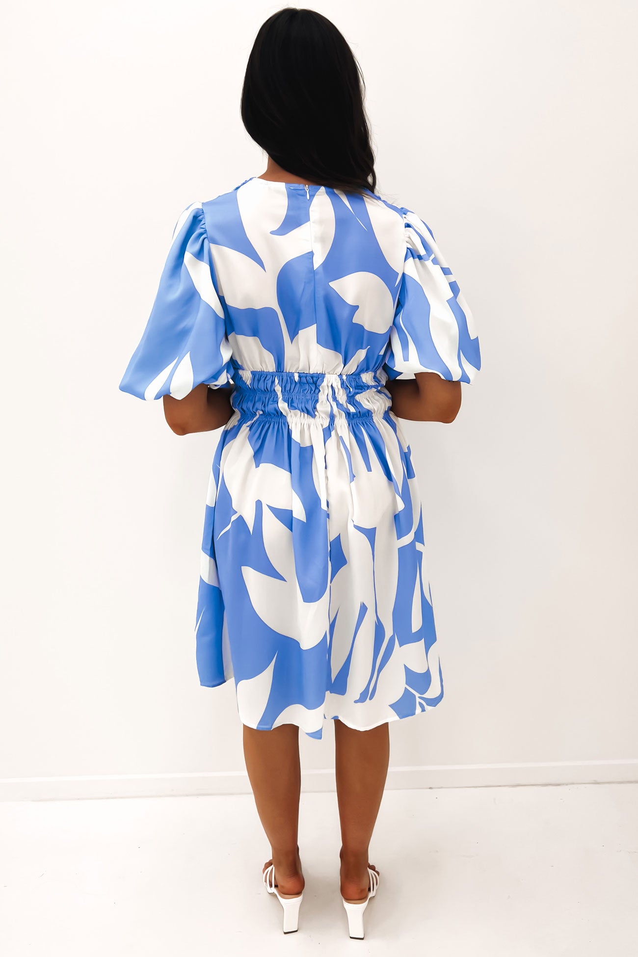 Jackie Midi Dress Blue Swirl