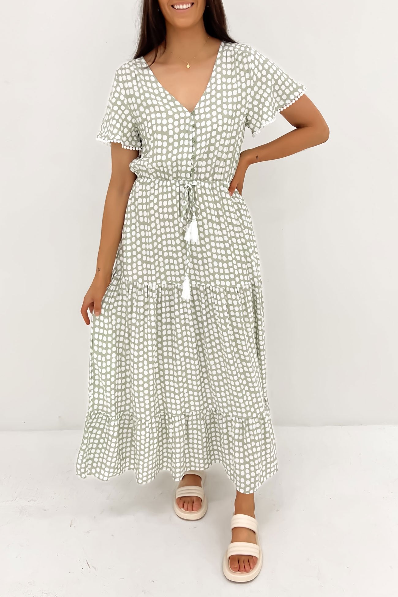 Jacky Maxi Dress Sage Pebble