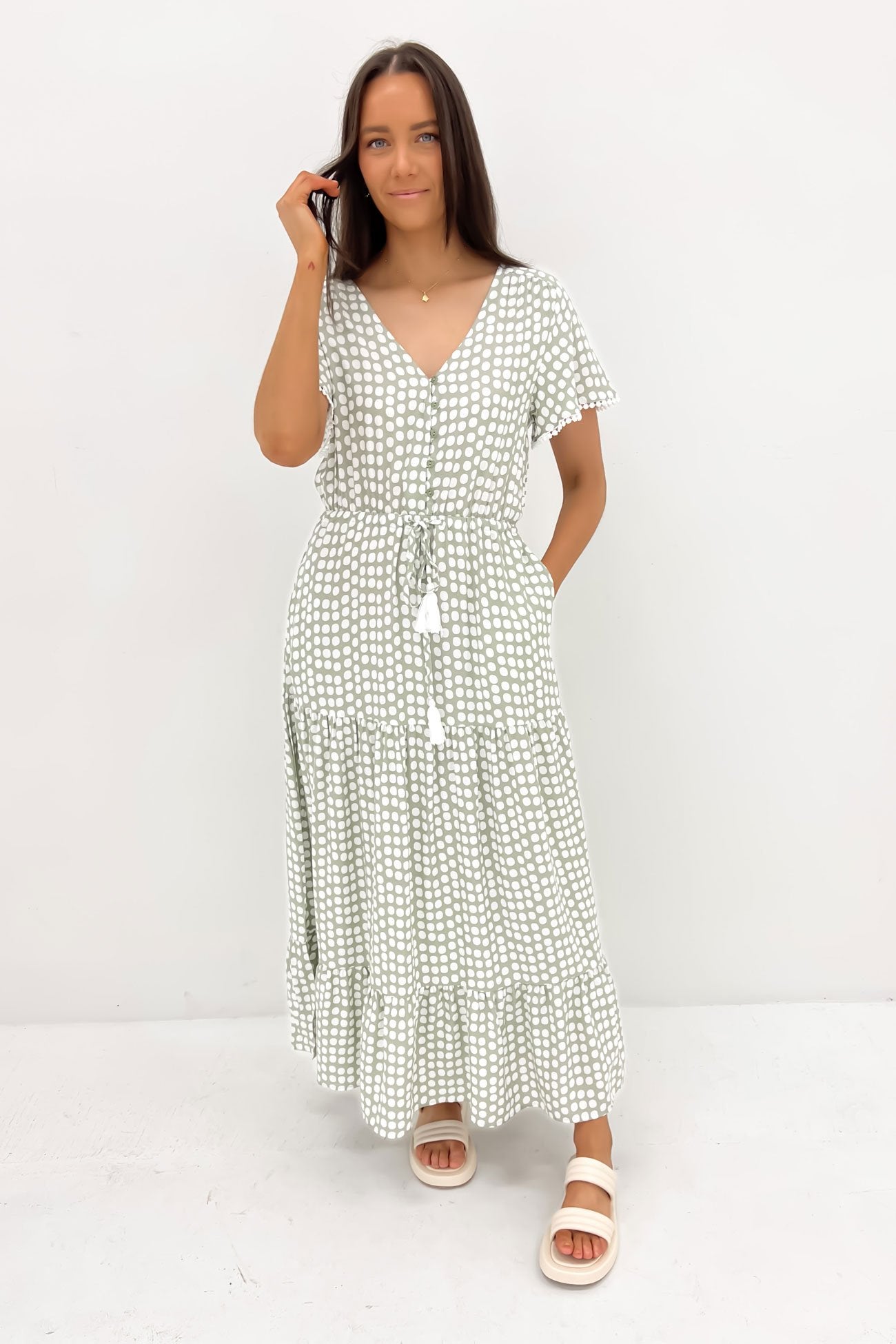 Jacky Maxi Dress Sage Pebble