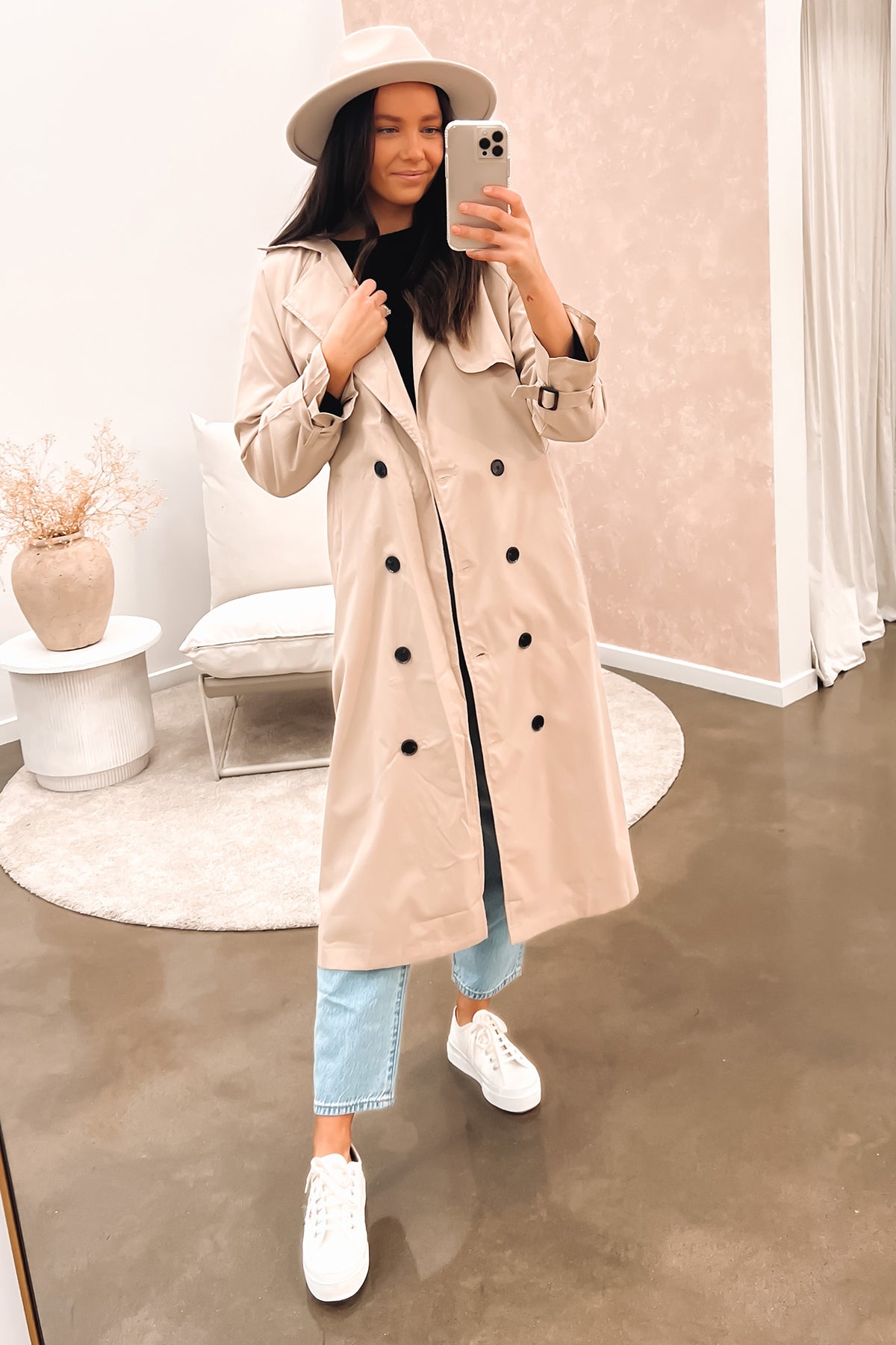 Tan trench sale