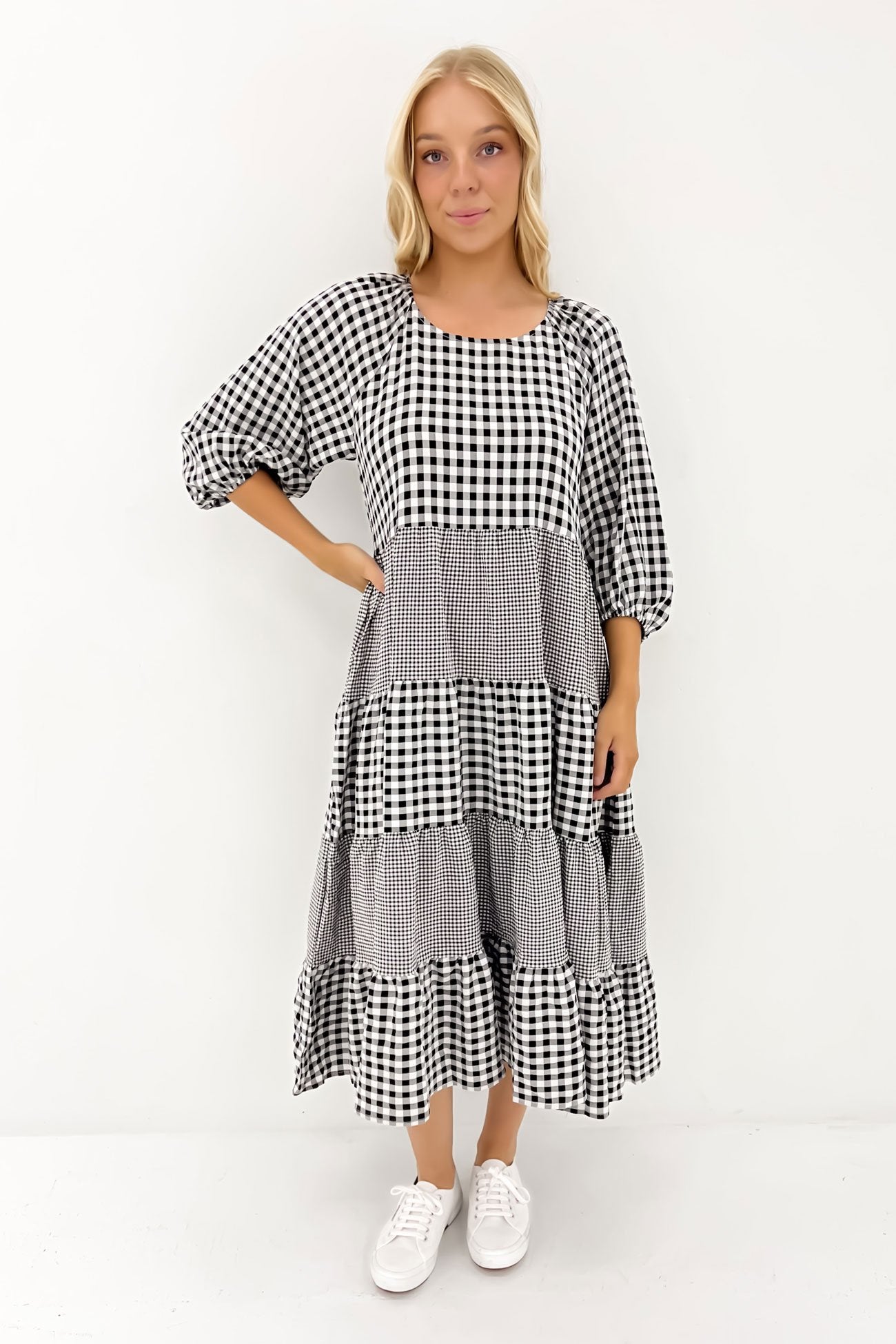 Jada Midi Dress Black Check