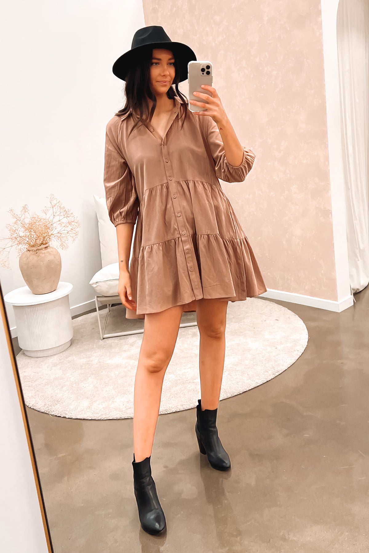 Jared Mini Dress Mocha - Jean Jail