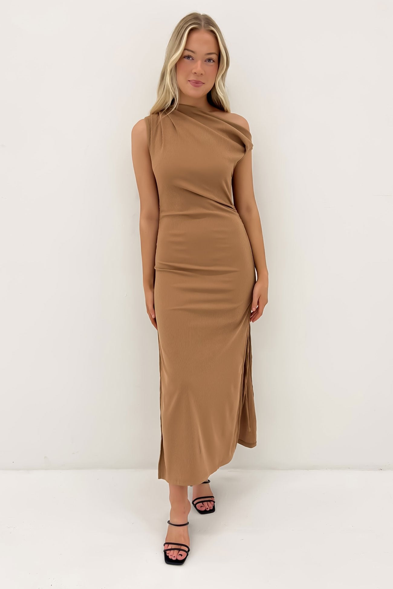 Jayden Ribbed Maxi Dress Latte