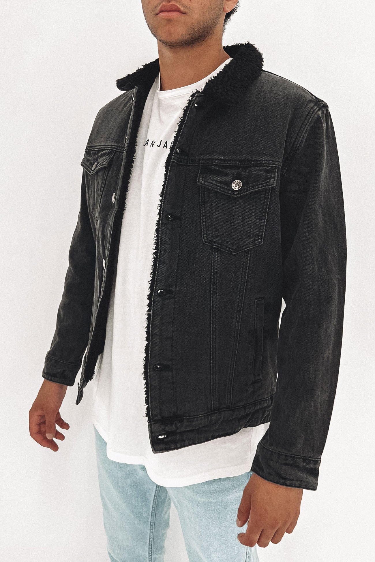 Jefe Sherpa Jacket Washed Black