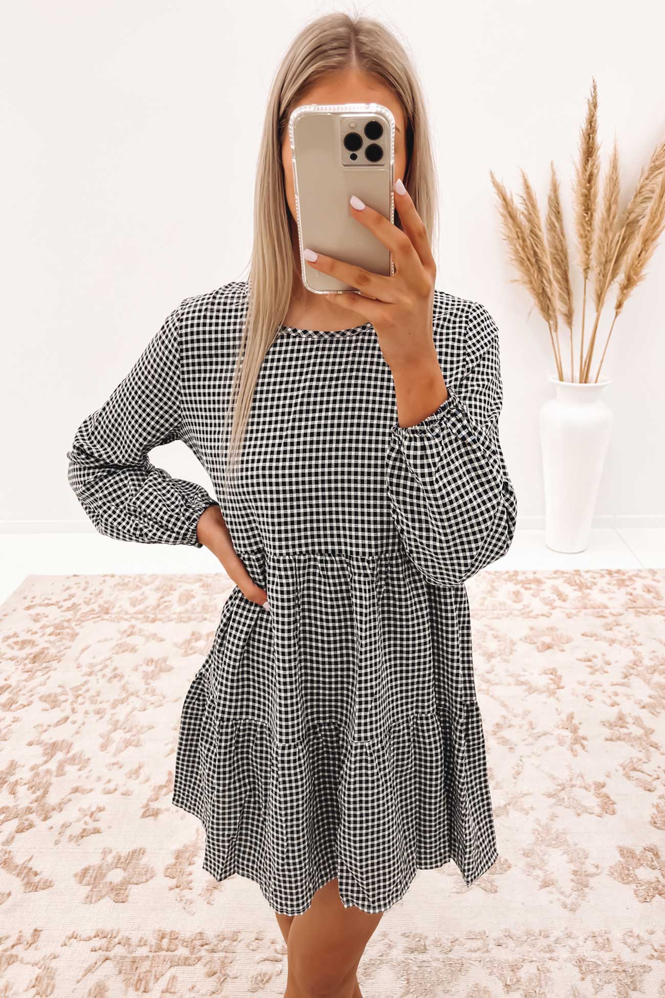 Jessie Mini Dress Black White Check