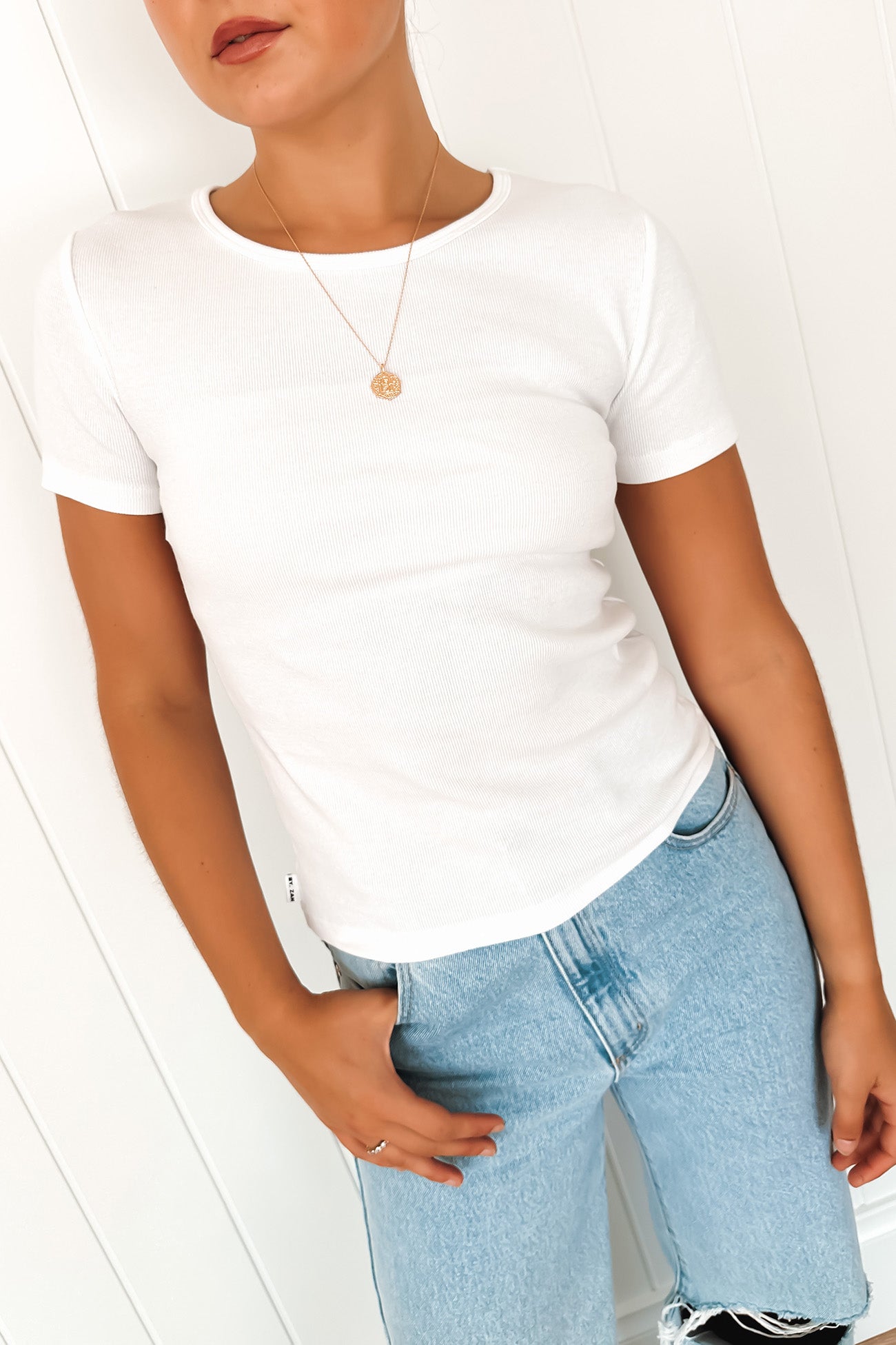 Jordyn Rib Tee White