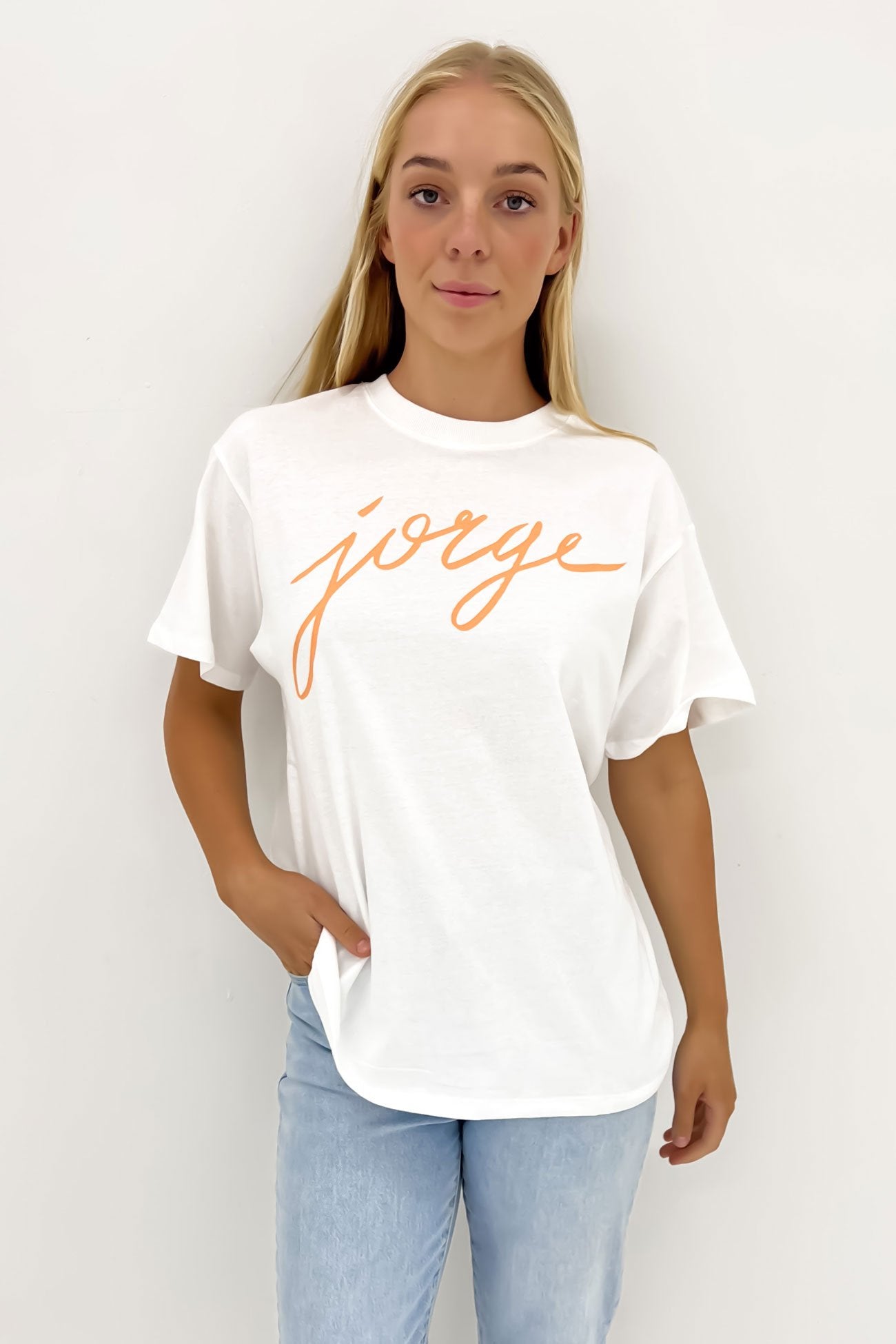 Jorge Script Tee Orange