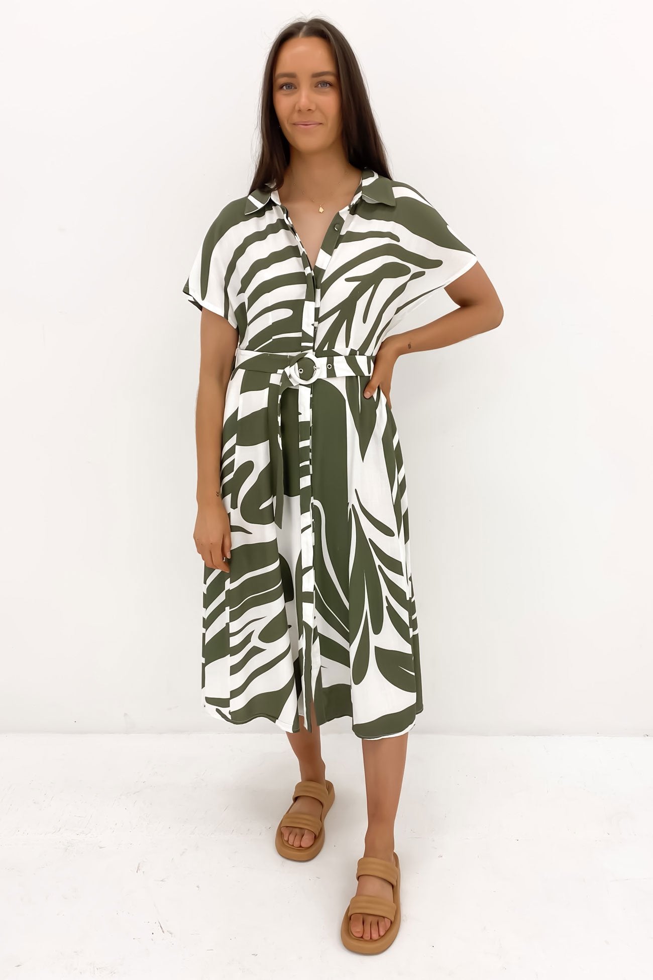 Jose Midi Dress Khaki Bellavista