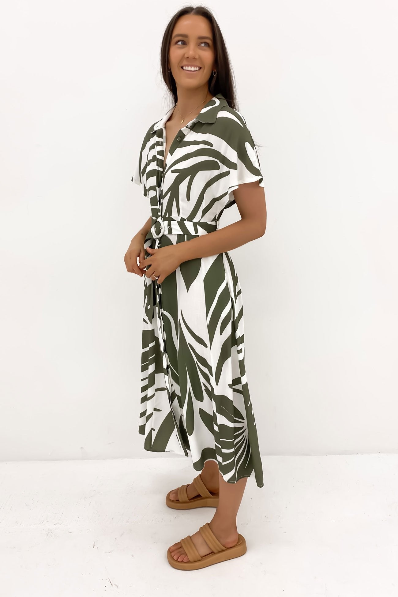 Jose Midi Dress Khaki Bellavista