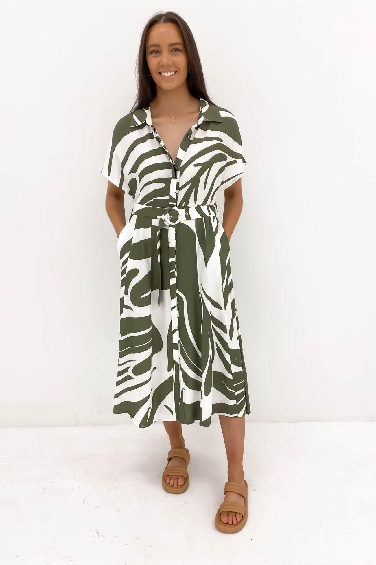 Jose Midi Dress Khaki Bellavista