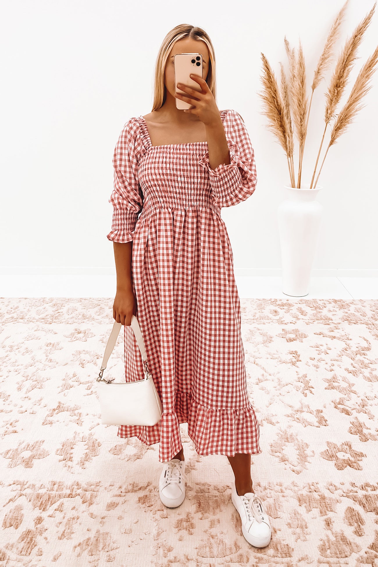 Julius Midi Dress Blush Check