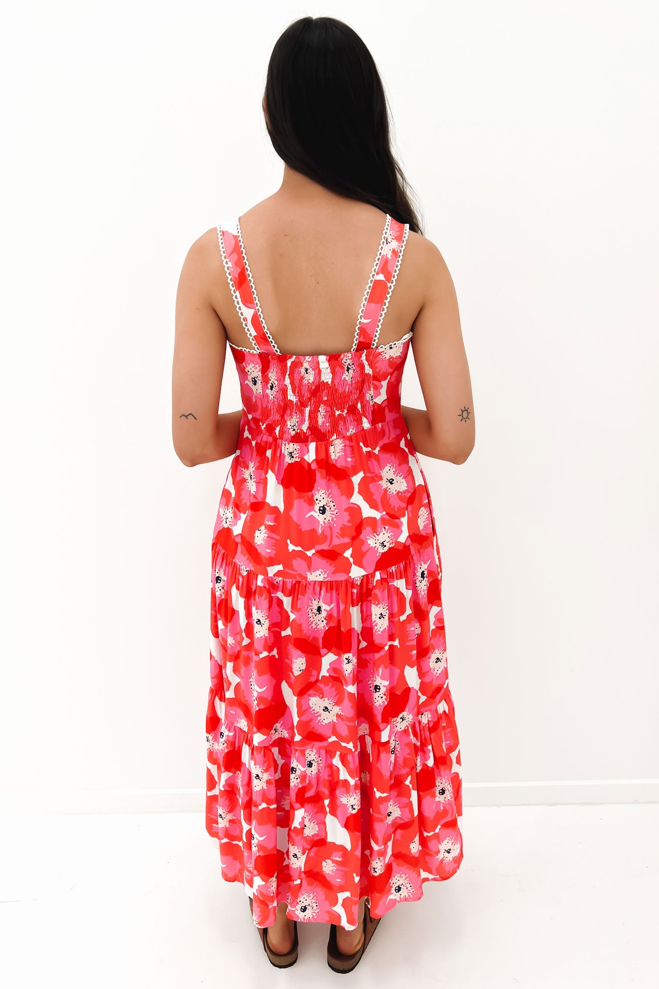 June Midi Dress Pink Floral