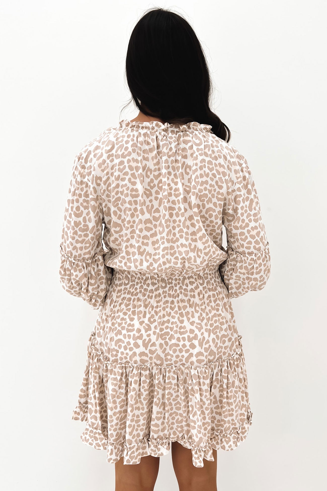 Kahlo Mini Dress Nude Leopard