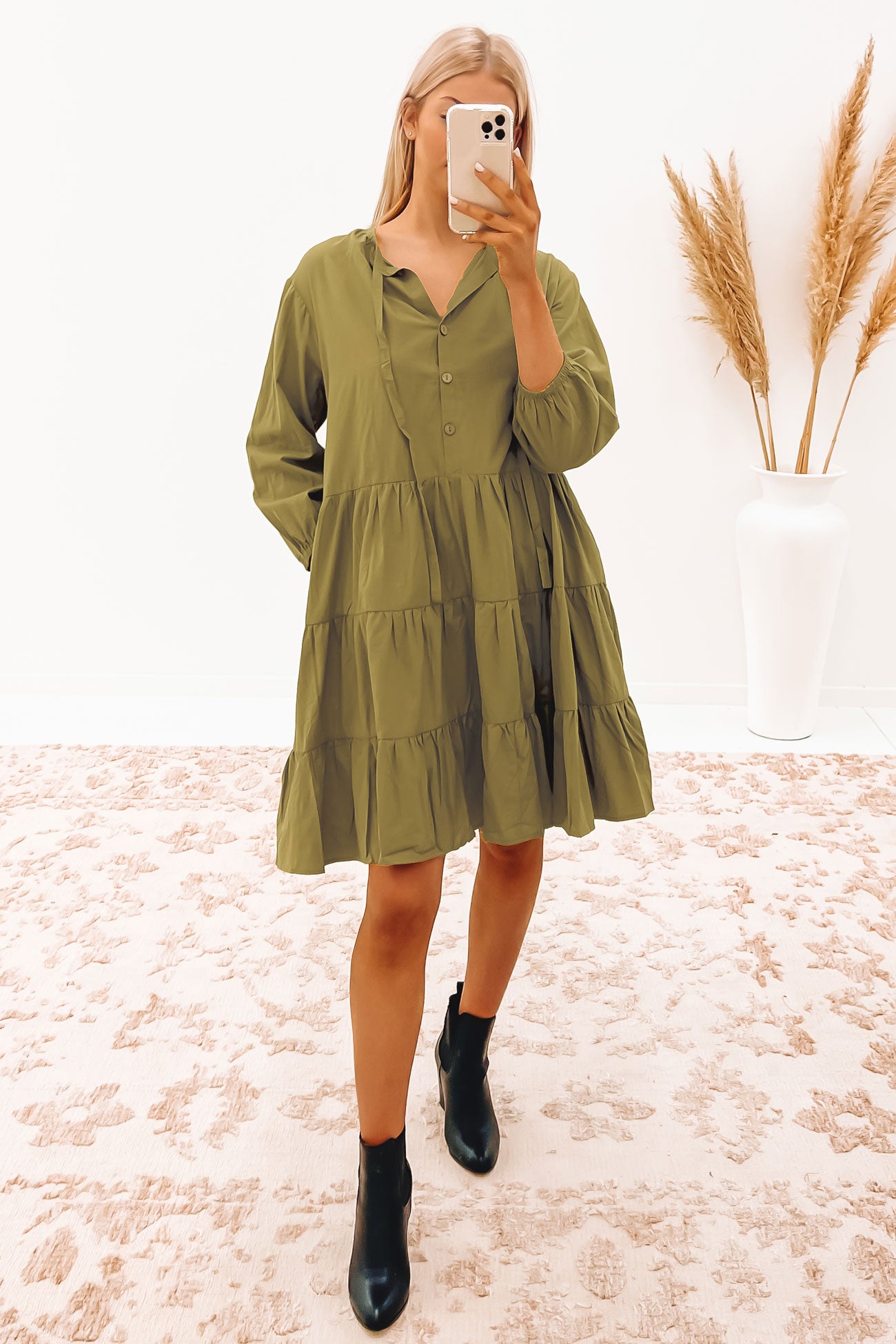 Karletta Mini Dress Khaki