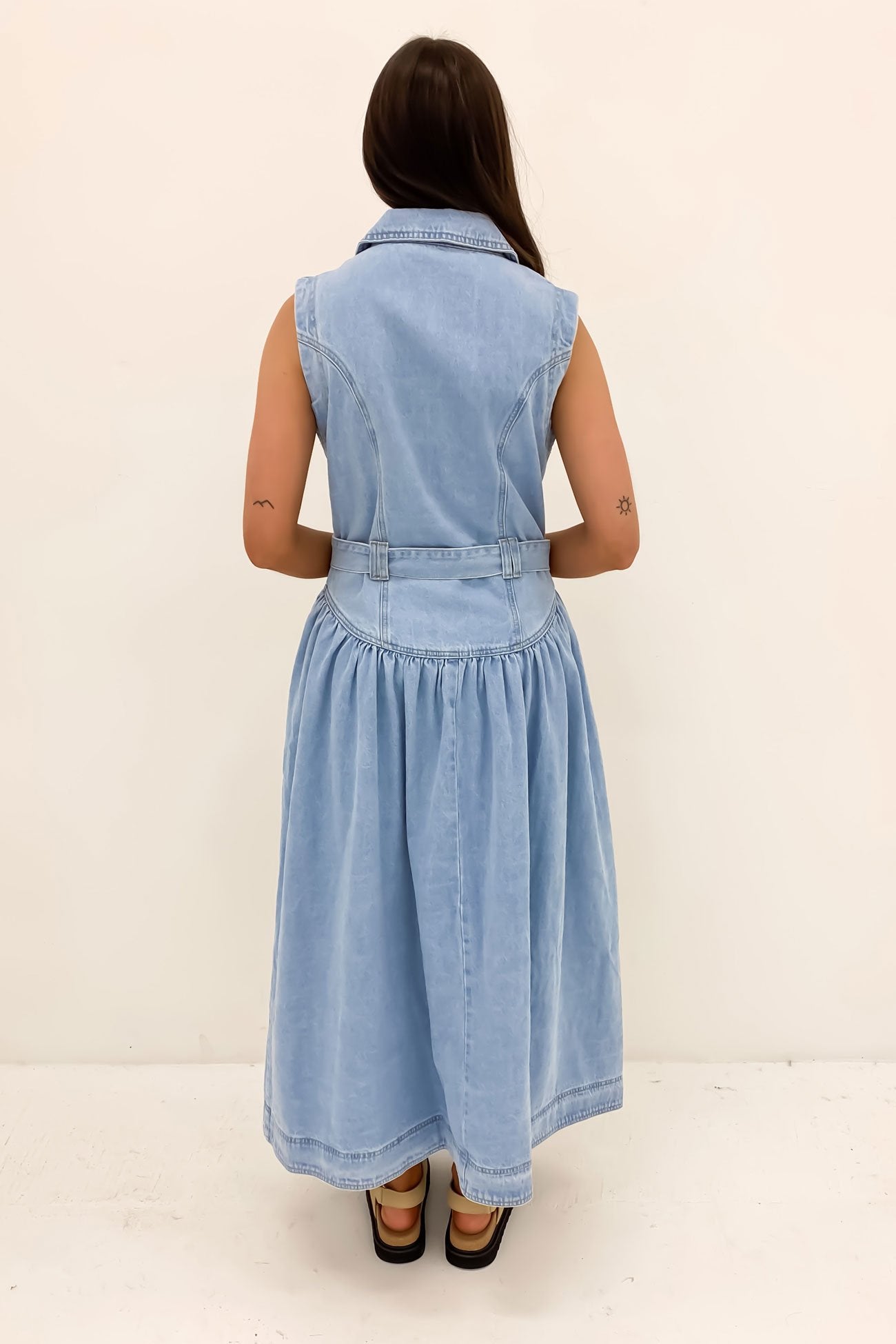 Kass Denim Maxi Dress Light Blue