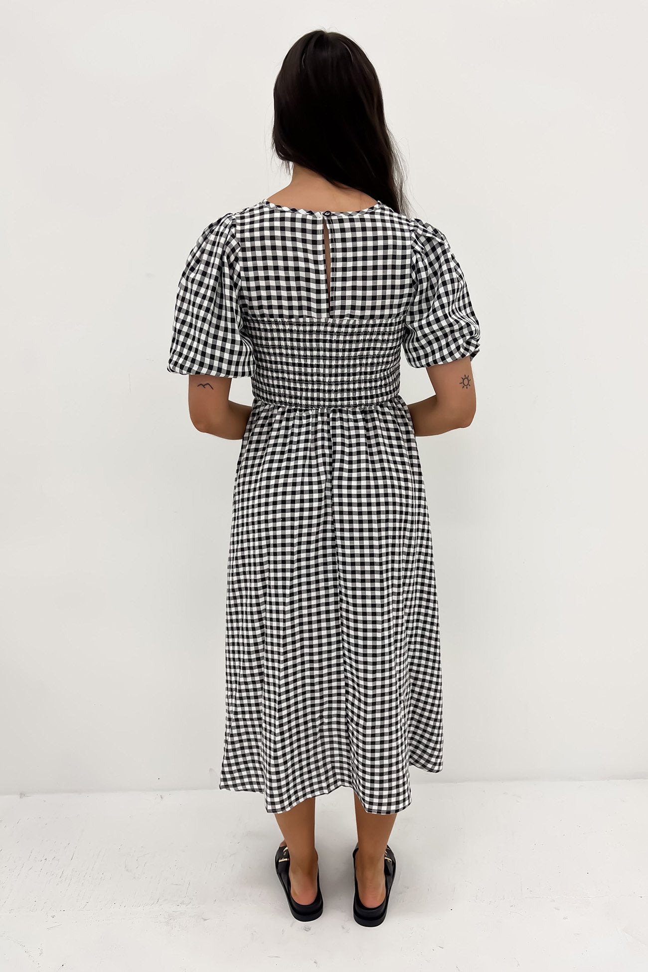 Keisha Midi Dress Black Gingham