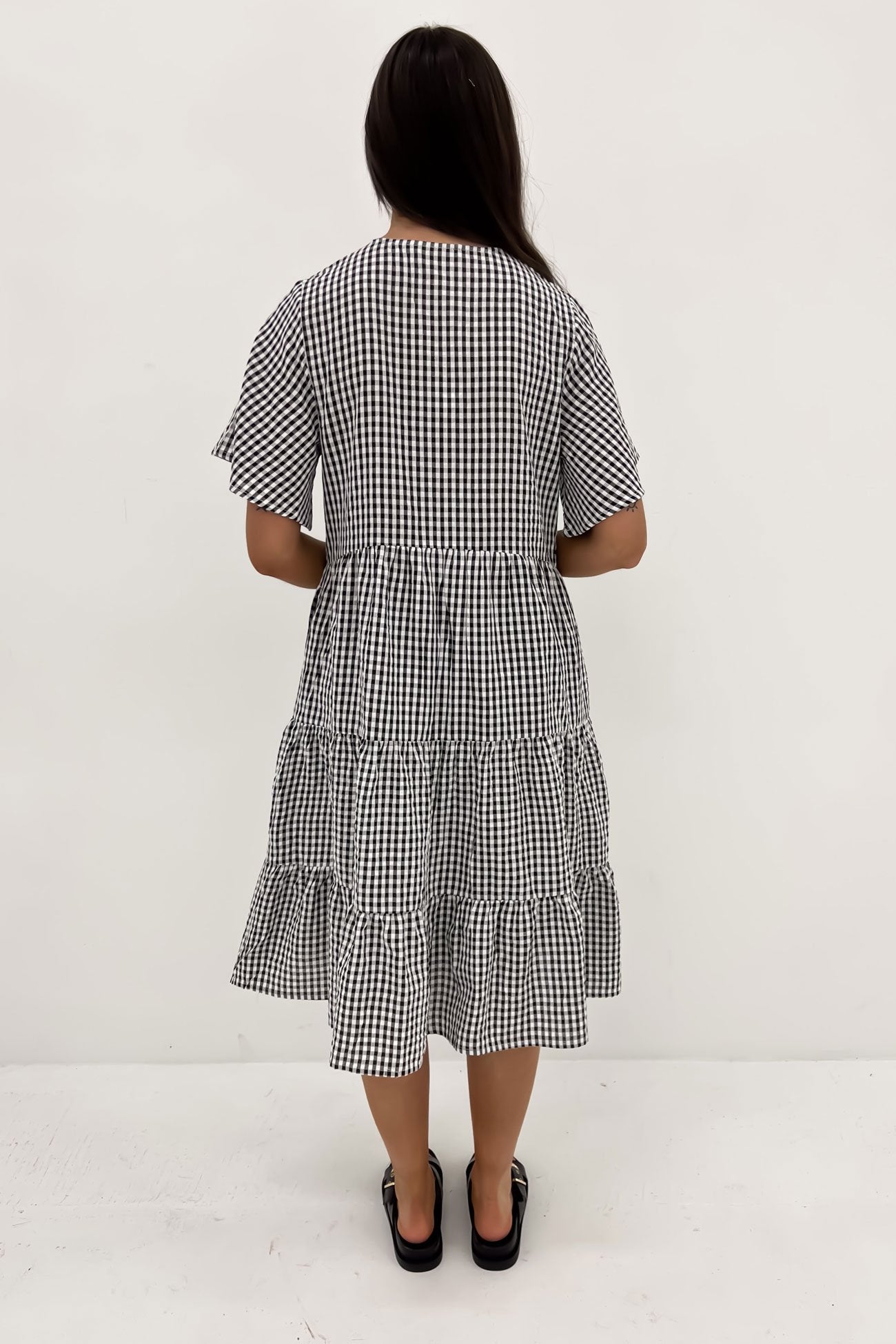 Kelis Midi Dress Black Gingham