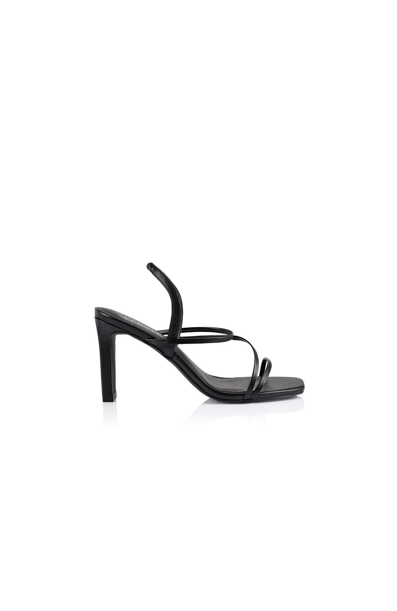 King Strappy Heel Black Smooth