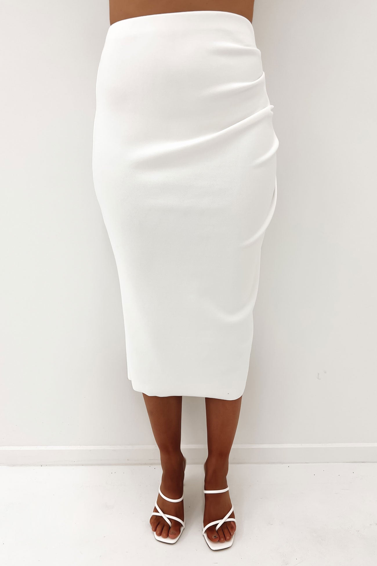 Klara Midi Skirt White