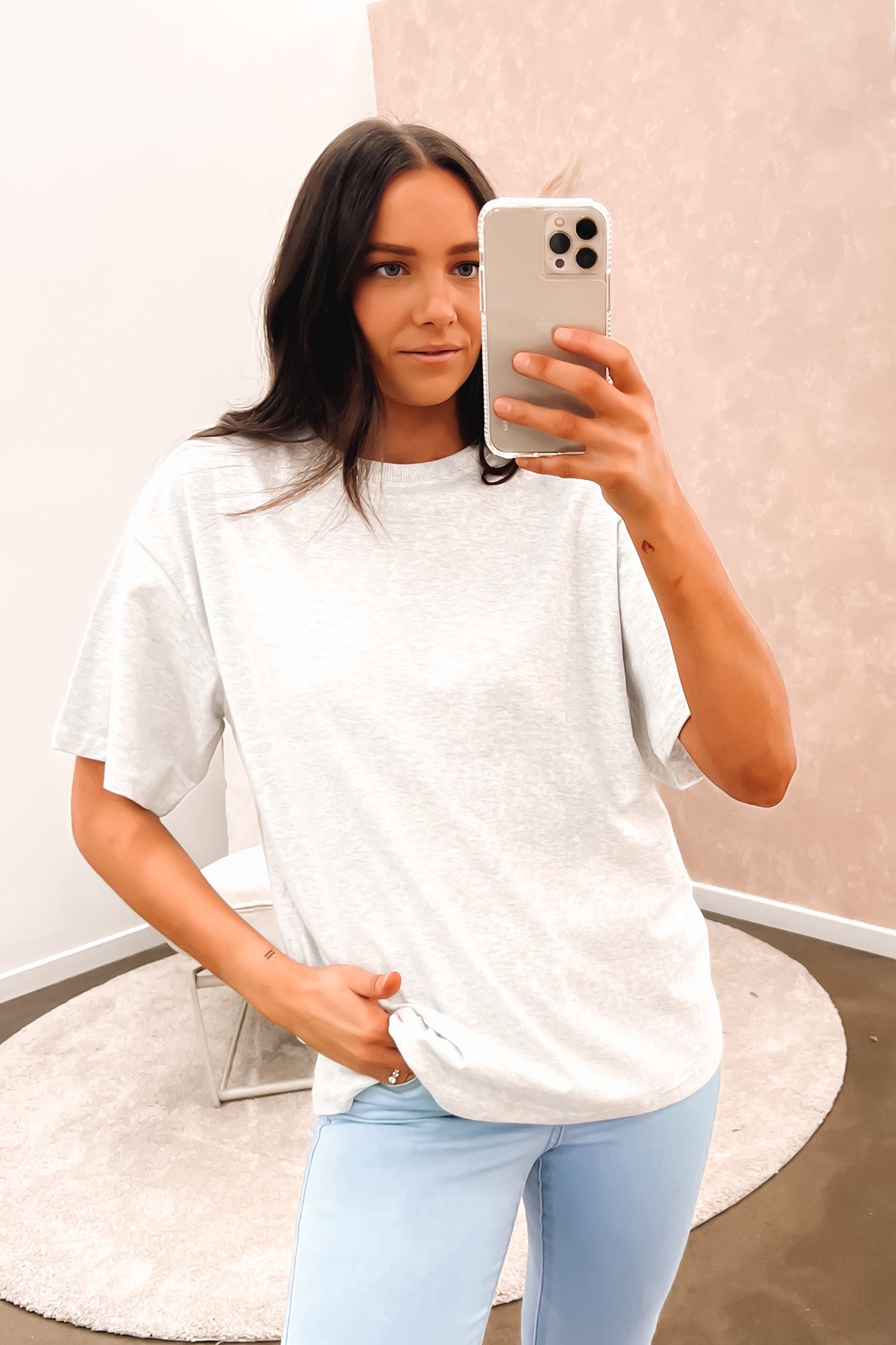 Koa Oversized Tee Snow Marle