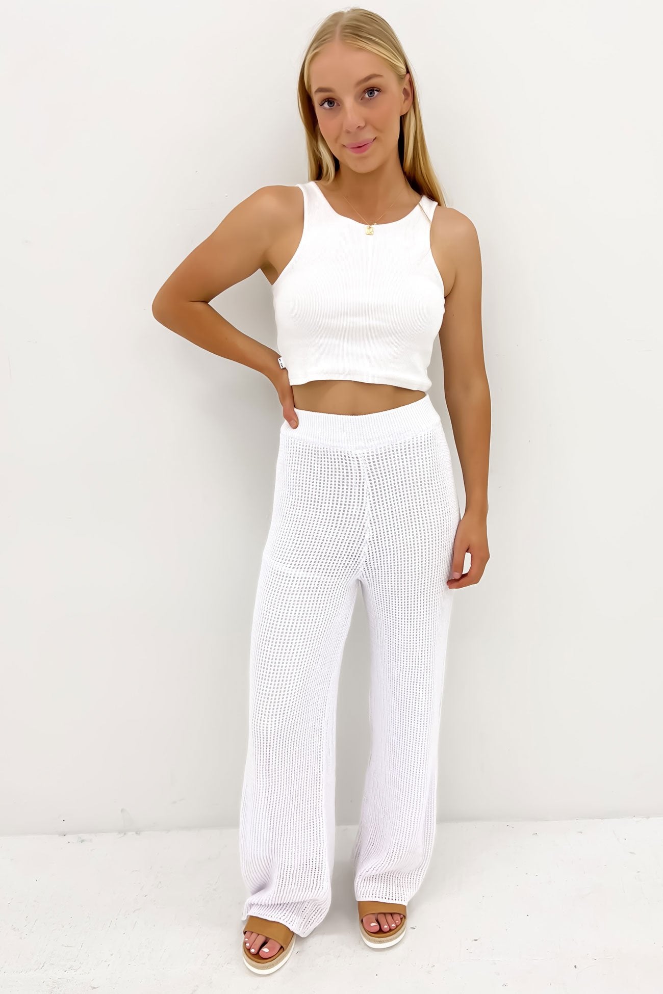 Kylah Knit Pant White