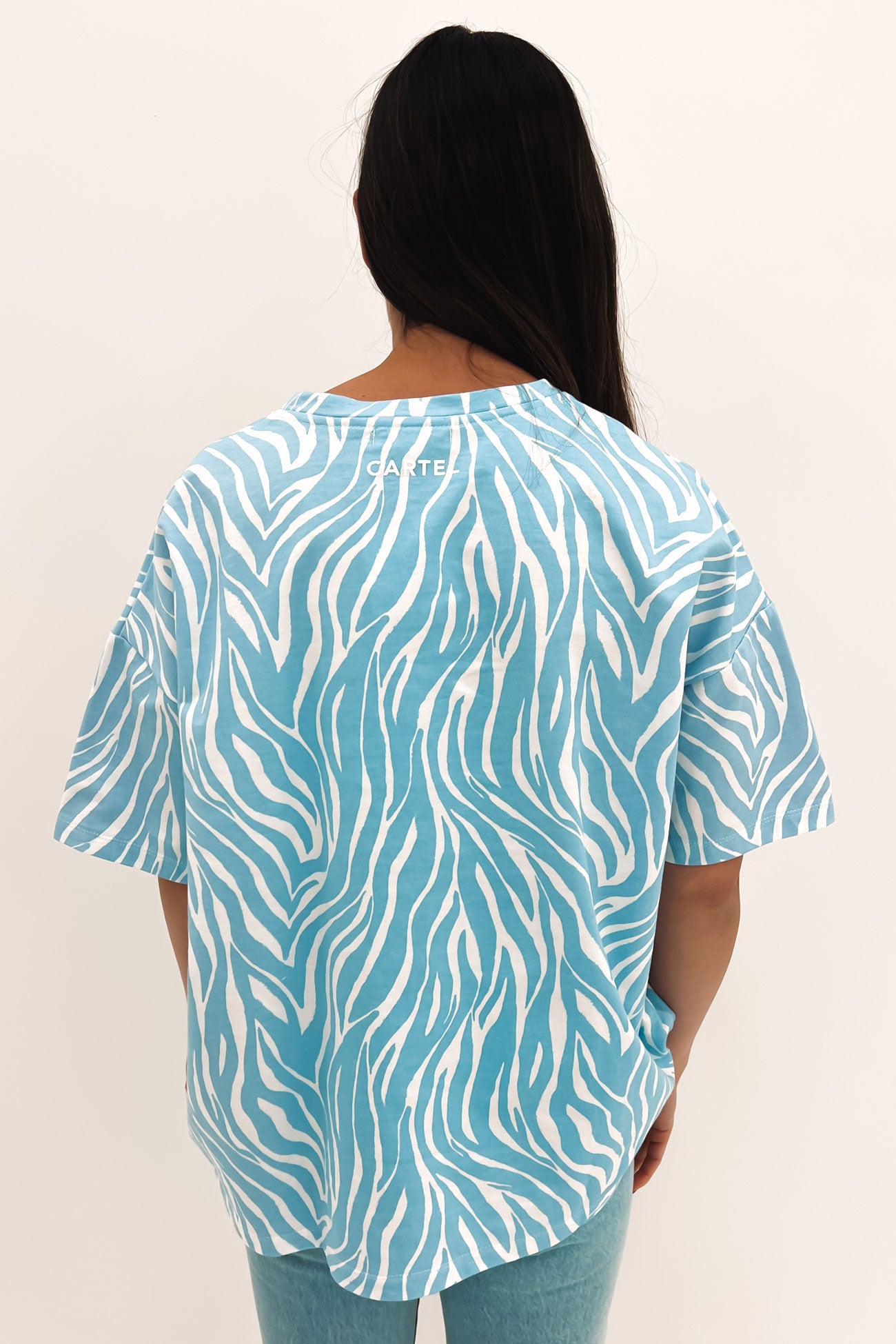 Lana Boxy Tee Ice Blue Zebra